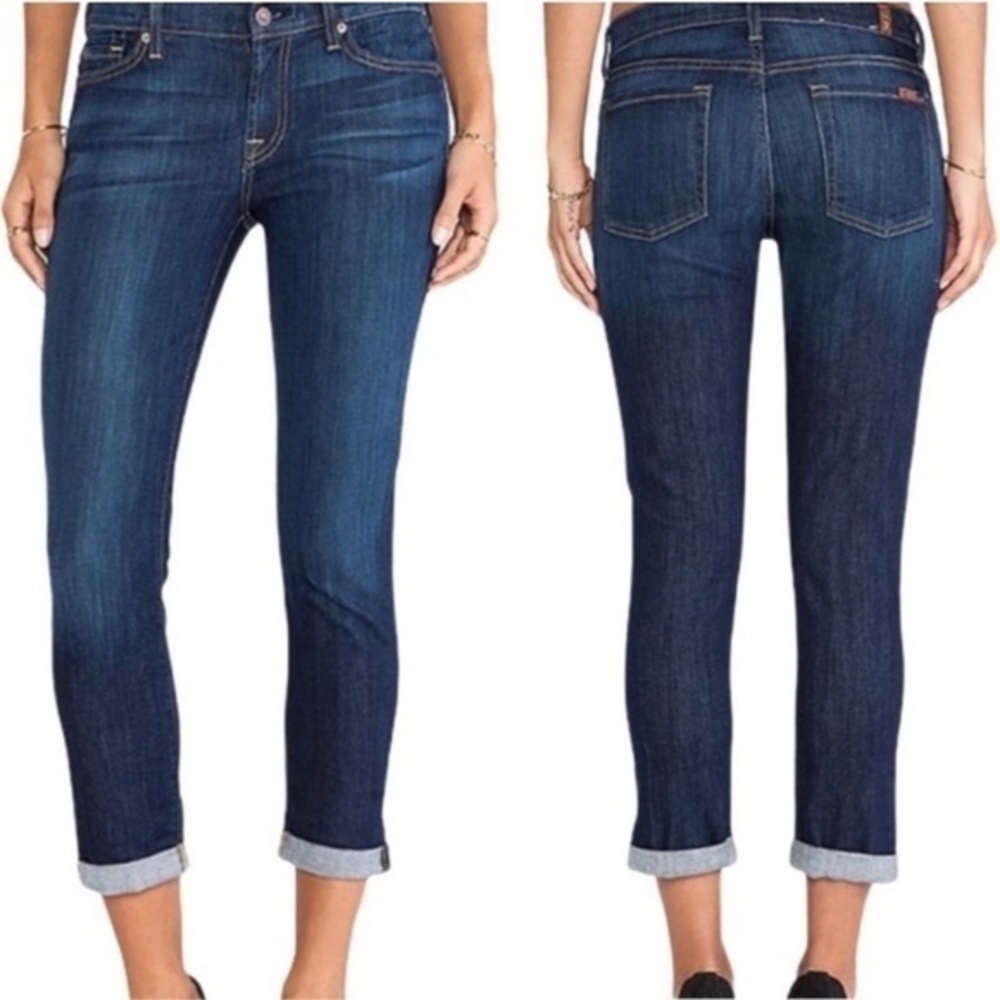 7 For All Mankind The Skinny Crop and Roll Jeans Size 24